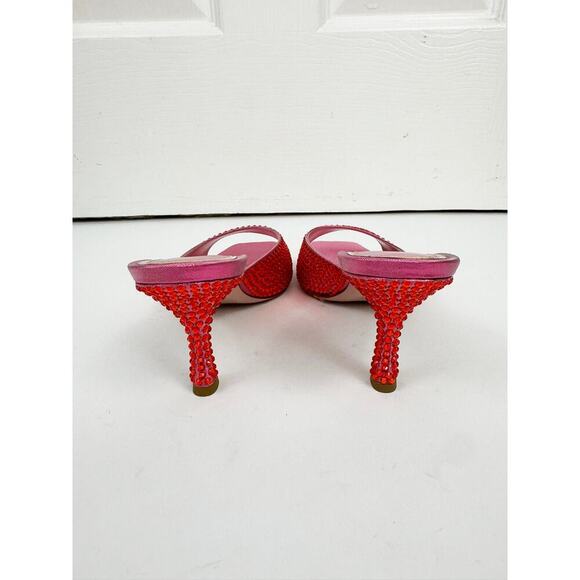 GEDEBE DITA 75 PINK CRYSTAL MULES - Picture 4 of 8